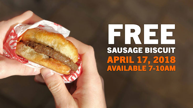 FREE Sausage Biscuit At Hardees 