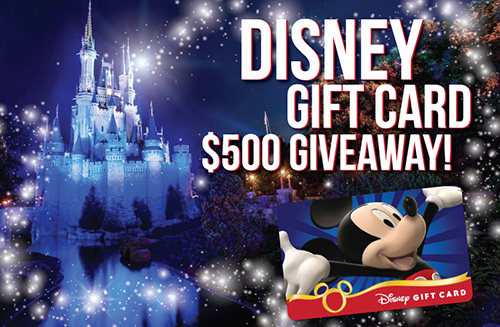 $500 Disney Gift Card Giveaway
