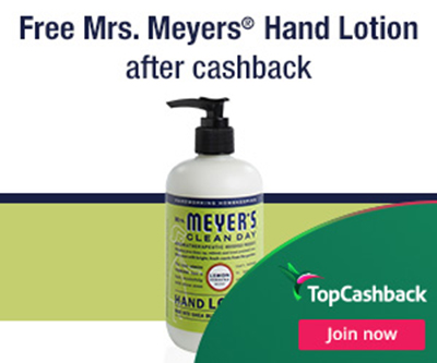 FREE Mrs. Meyer’s Lotion (After Cashback) Offer